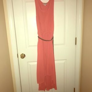 See-through orange dress